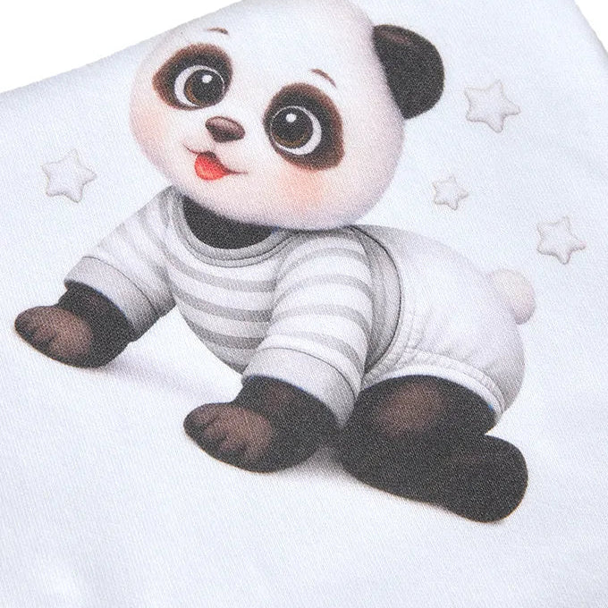 Fralda de Pano Bebé em Algodão | Estampado Panda | Made in Portugal