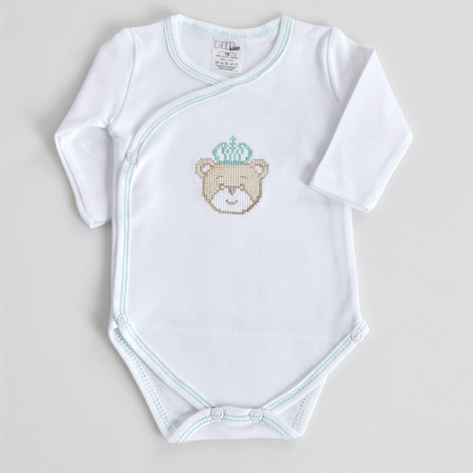 Body Trespasse Bebé Cardado | Bordado Rei Urso | Fiil Fashionwear®