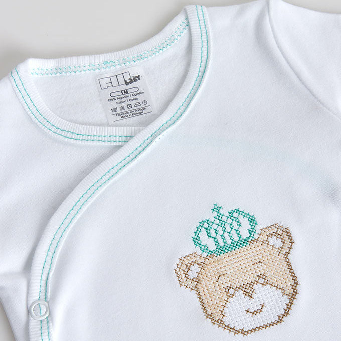 Body Trespasse Bebé Cardado | Bordado Rei Urso | Fiil Fashionwear®