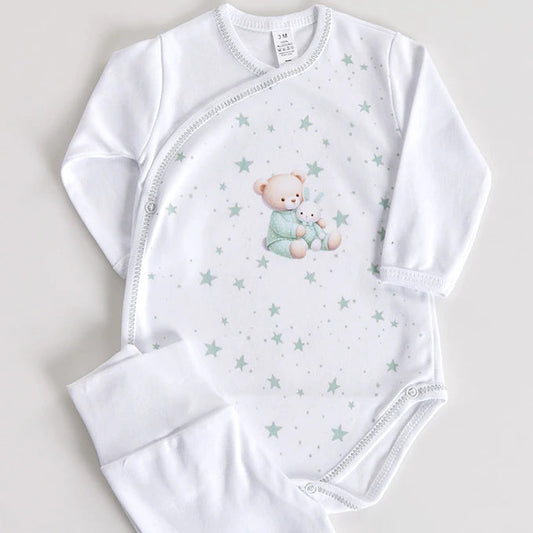 Body trespasse c/ collants s/ carda urso estrelas