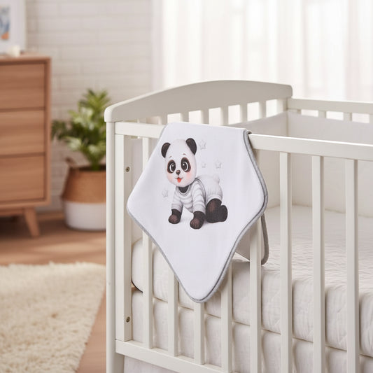 Fralda de Pano Bebé em Algodão | Estampado Panda | Made in Portugal