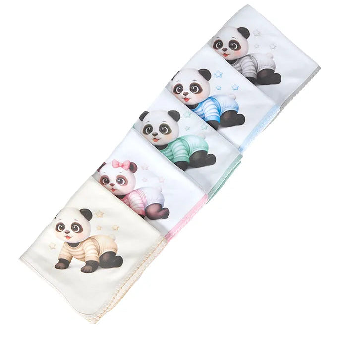 Fralda de Pano Bebé em Algodão | Estampado Panda | Made in Portugal