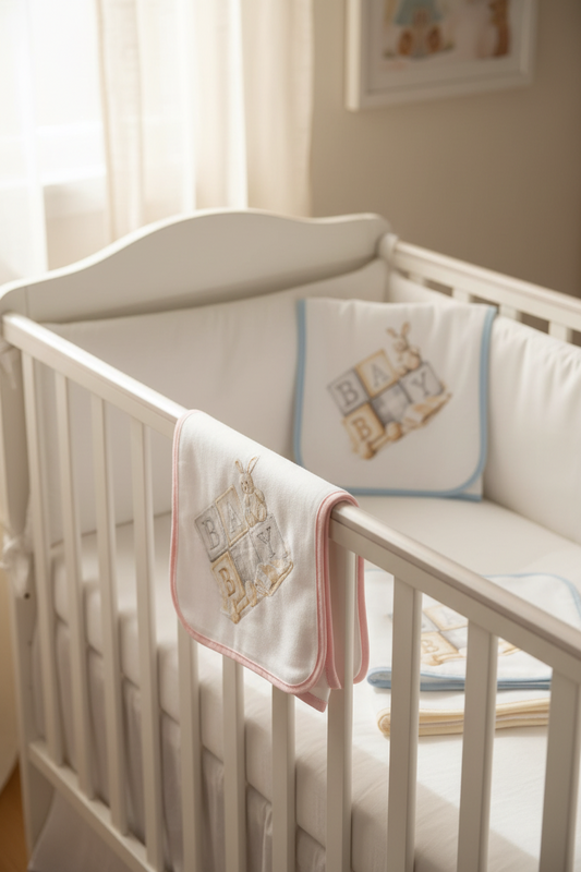 Fralda de Pano Bebé em Algodão | Estampado Cubos | Made in Portugal