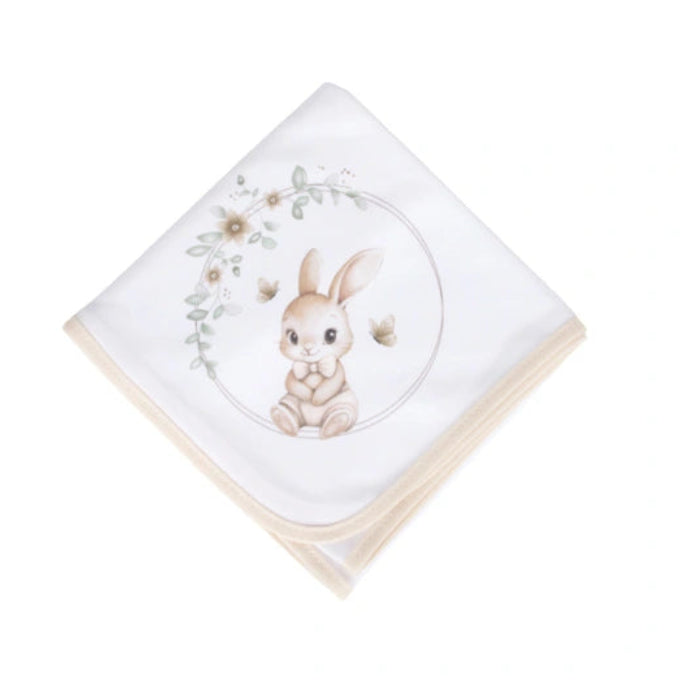 Fralda de Pano Bebé em Algodão | Estampado Coelho da Primavera | Made in Portugal