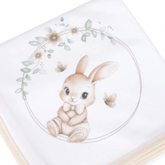 Fralda de Pano Bebé em Algodão | Estampado Coelho da Primavera | Made in Portugal