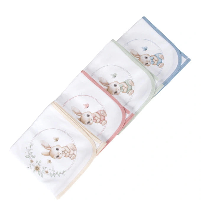 Fralda de Pano Bebé em Algodão | Estampado Coelho da Primavera | Made in Portugal