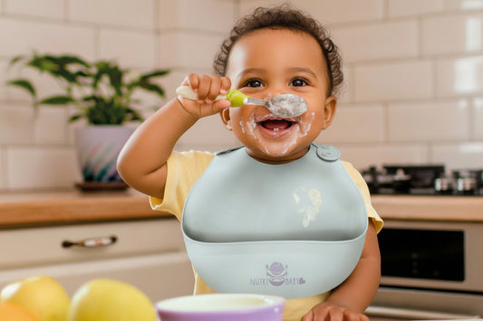 Babete de Silicone Bebé Impermeável | Fecho Ajustável 6 Níveis | Coletor de Migalhas